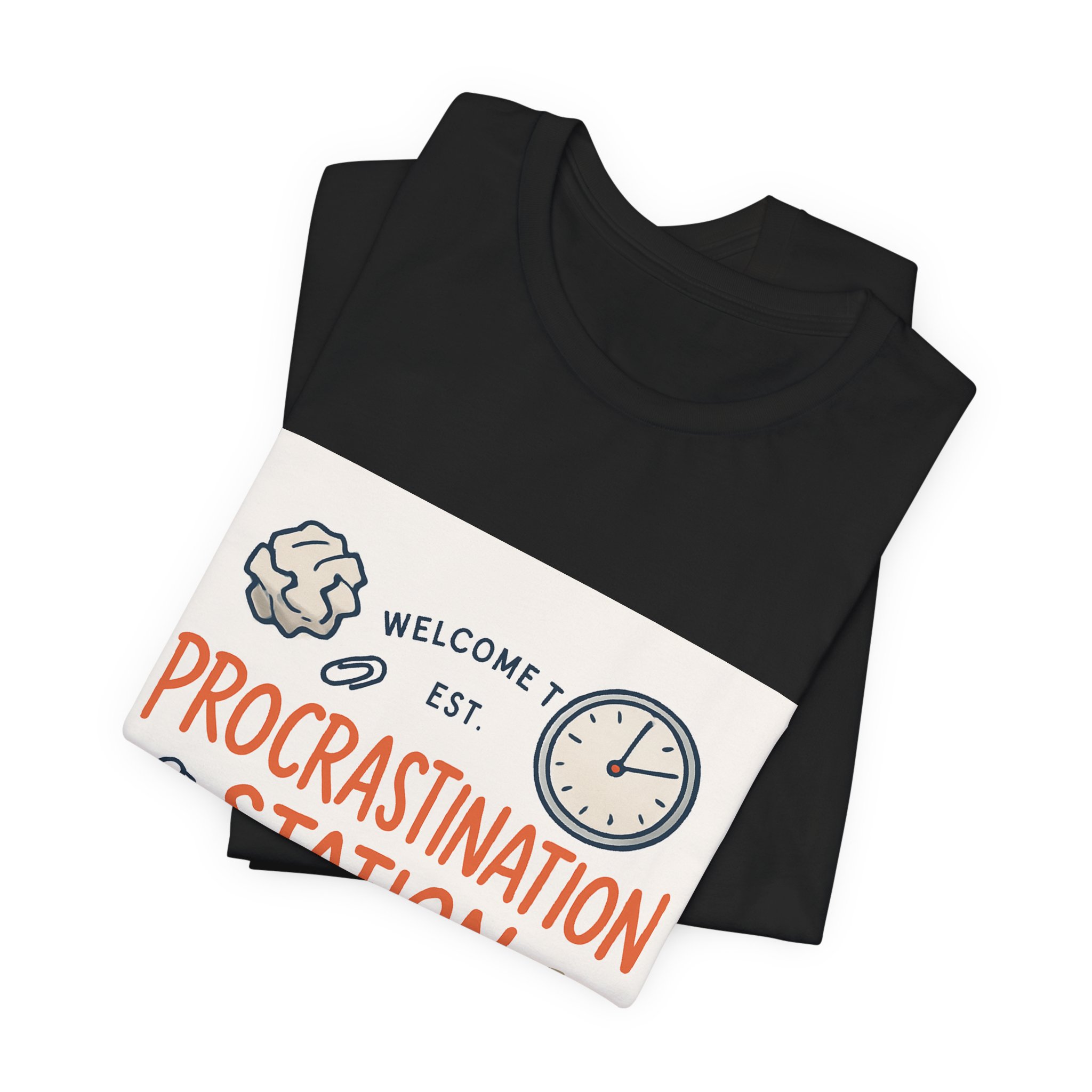 Procrastination Station T‑Shirt – Funny Coffee & Clock Graphic Tee - Image 7