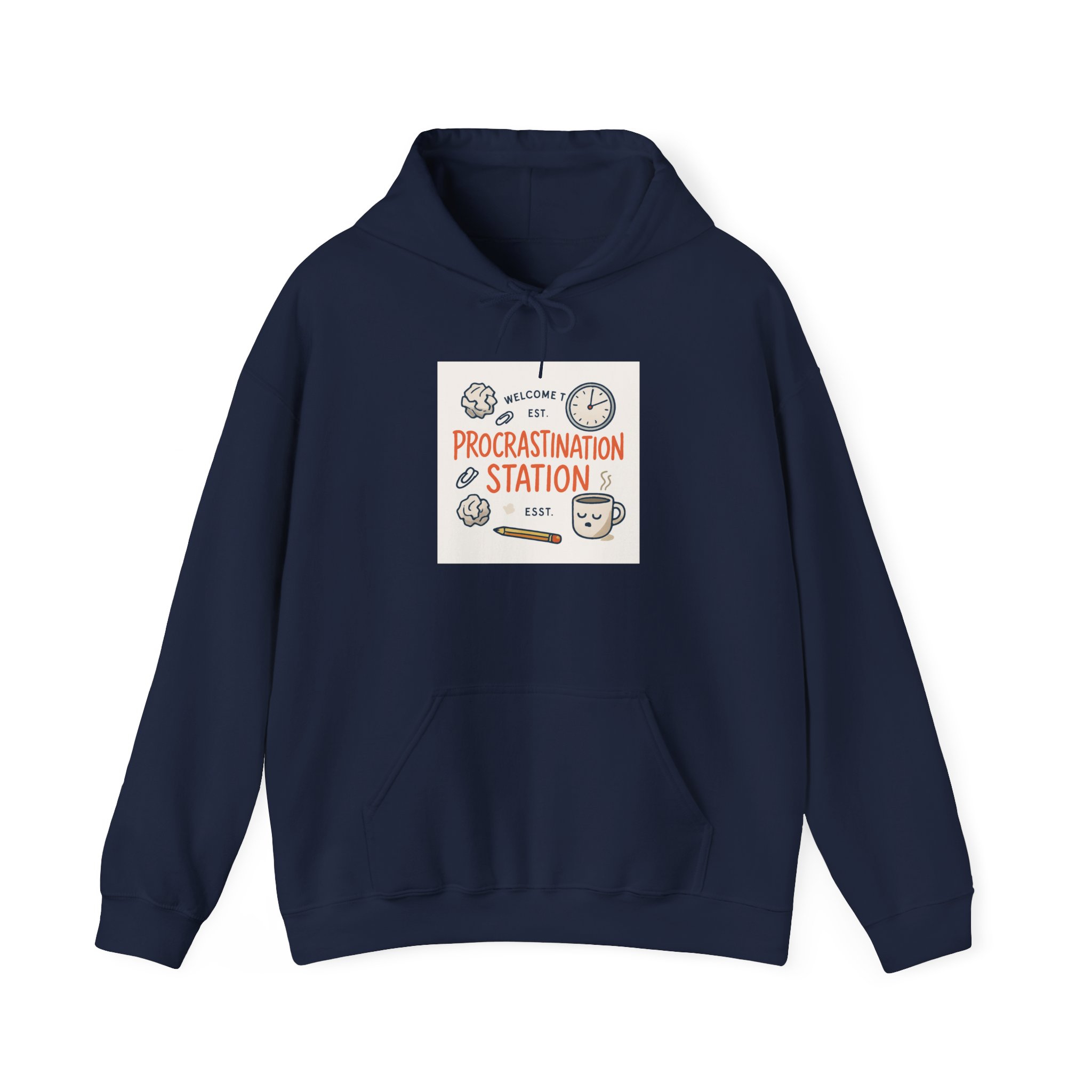 Procrastination Station Hoodie – Funny Coffee & Clock Cozy Sweatshirt - Image 17