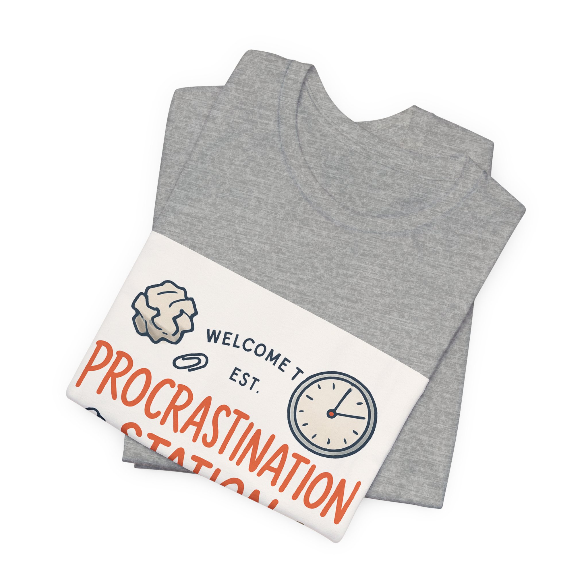 Procrastination Station T‑Shirt – Funny Coffee & Clock Graphic Tee - Image 15
