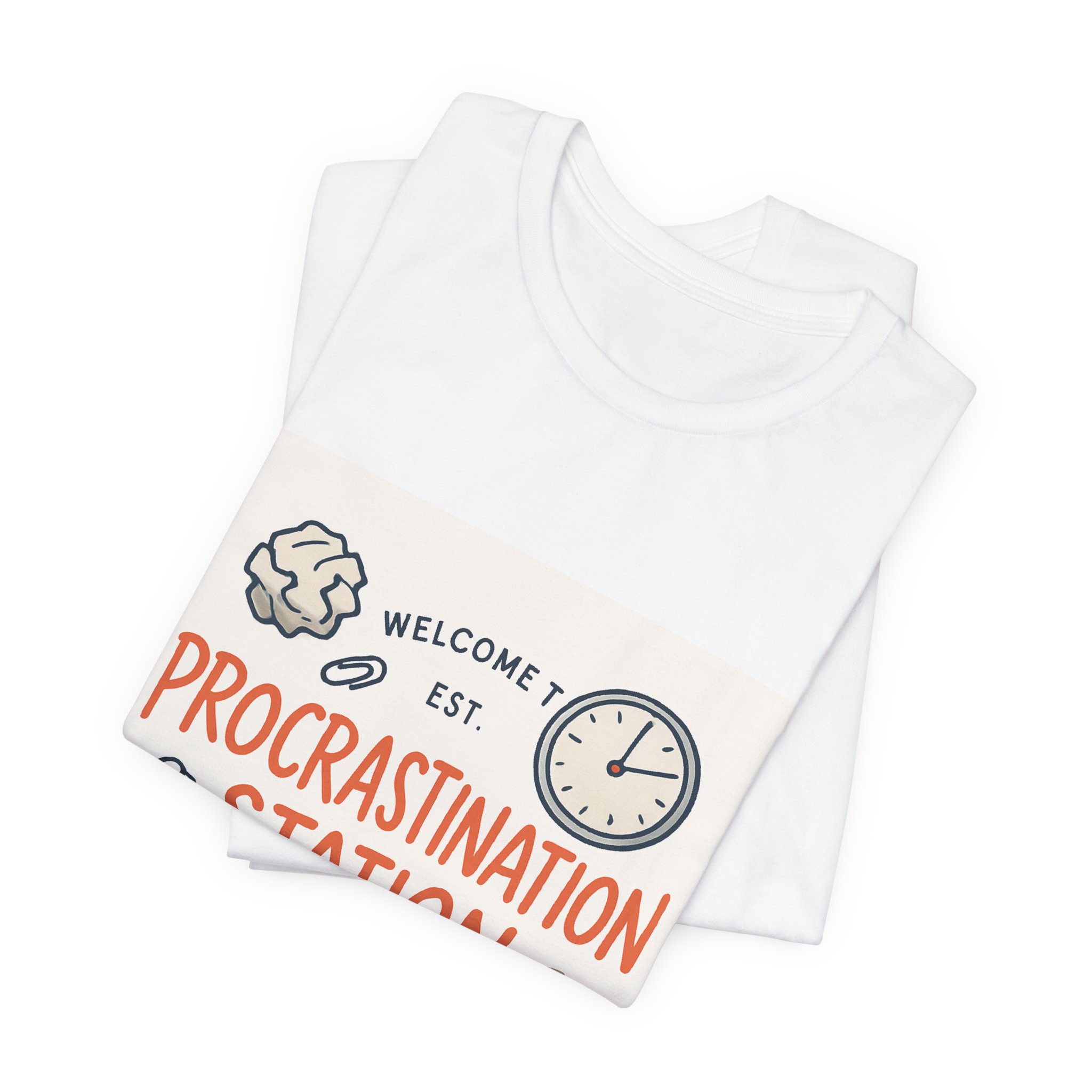 Procrastination Station T‑Shirt – Funny Coffee & Clock Graphic Tee - Image 3