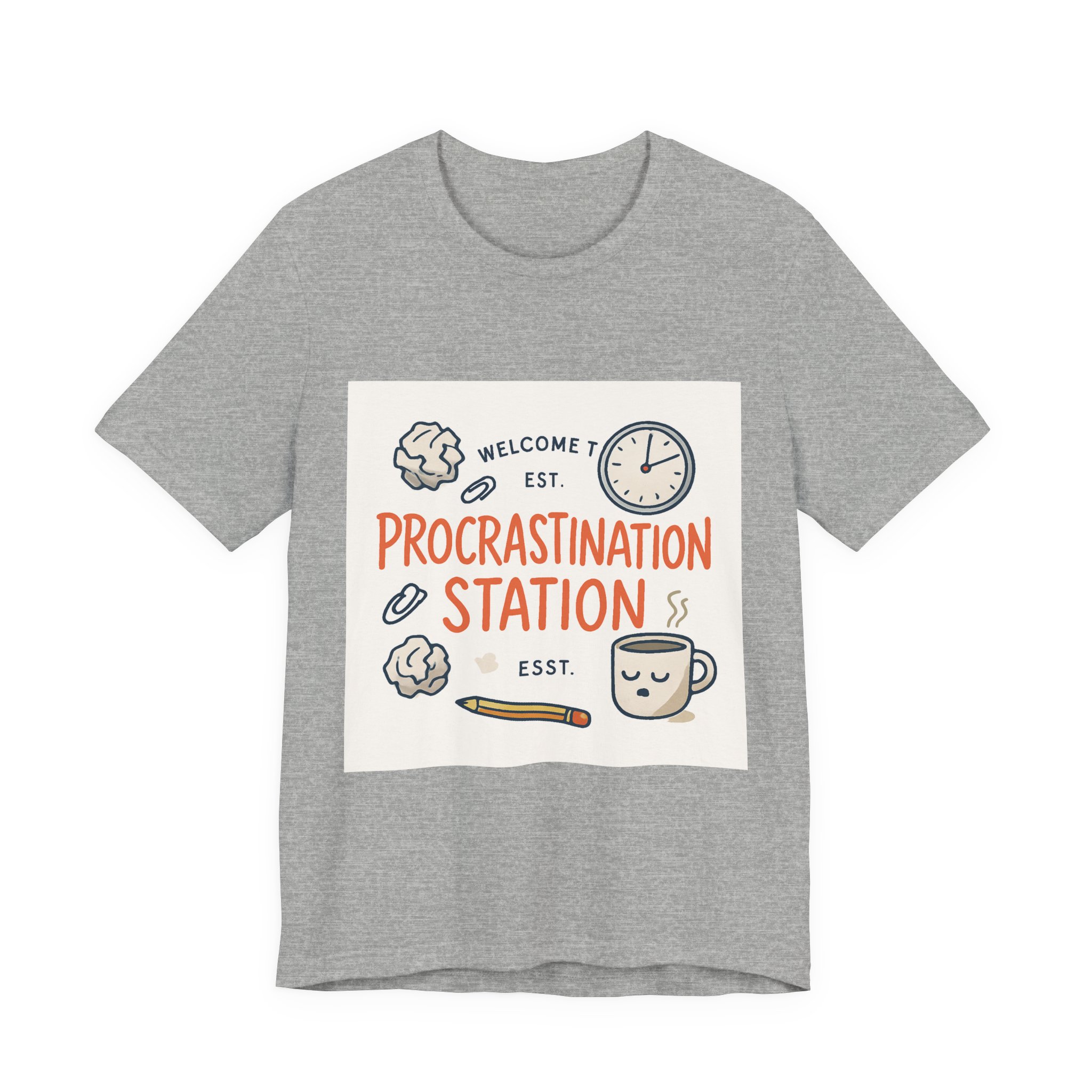 Procrastination Station T‑Shirt – Funny Coffee & Clock Graphic Tee - Image 13