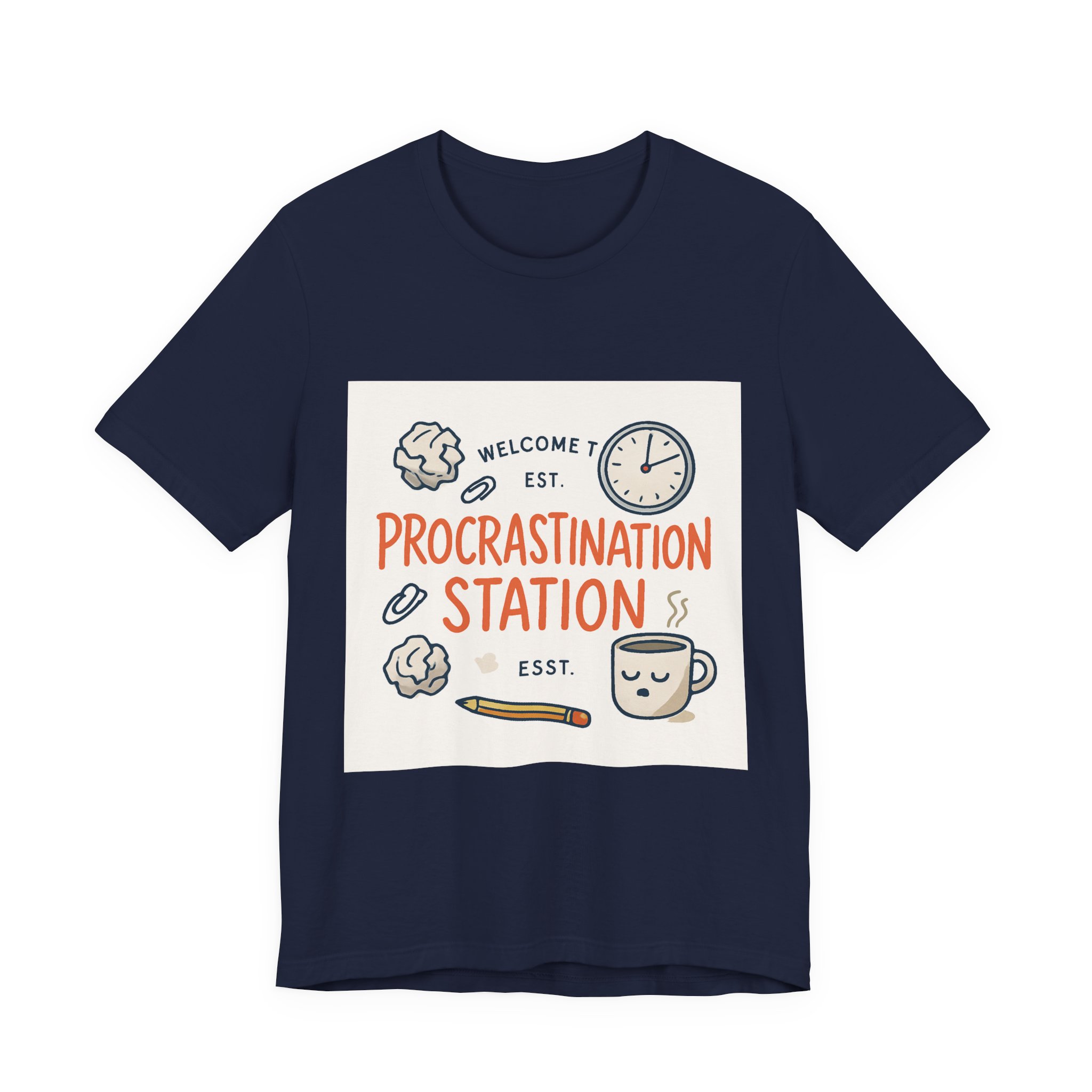 Procrastination Station T‑Shirt – Funny Coffee & Clock Graphic Tee - Image 17